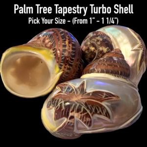 hermit crab shell, palm tree tapestry turbo shell for hermit crab